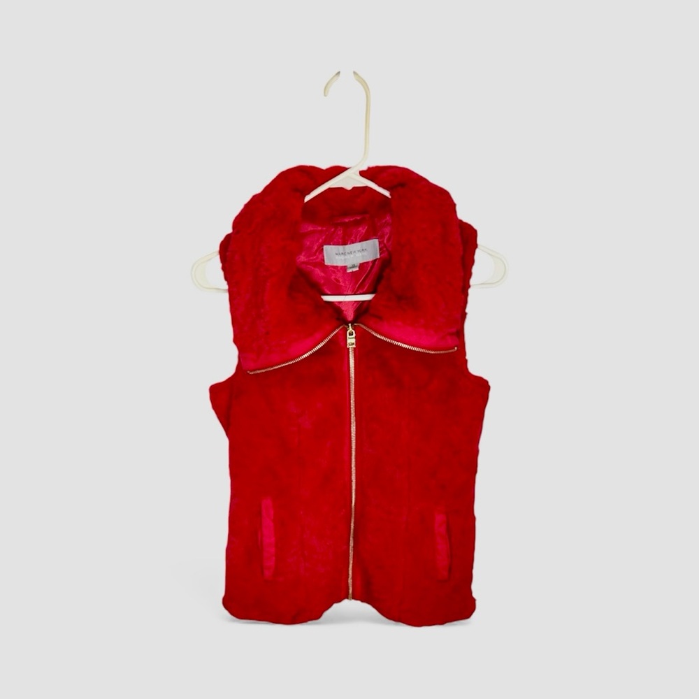 Marc New York Vibrant Red Fleece with Gold Zipper